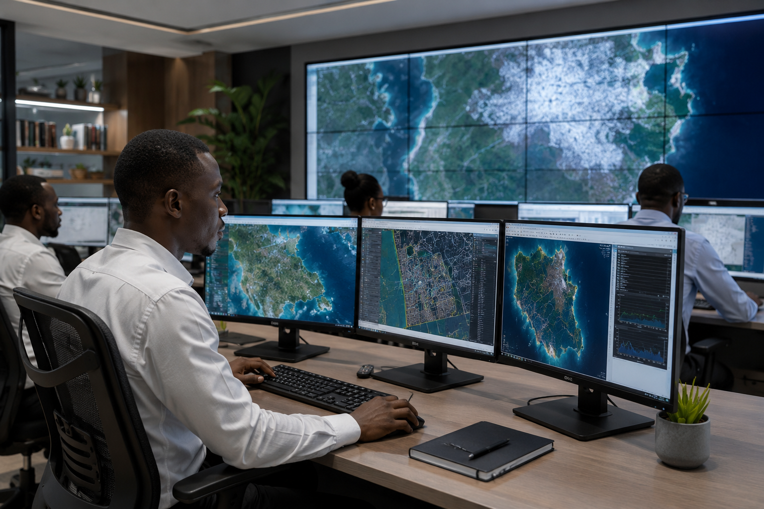 GIS mapping software displaying spatial data analysis Zanzibar