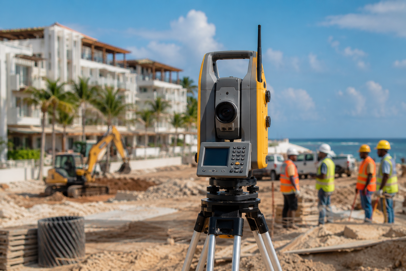 Robotic total station for precision angle and distance measurements